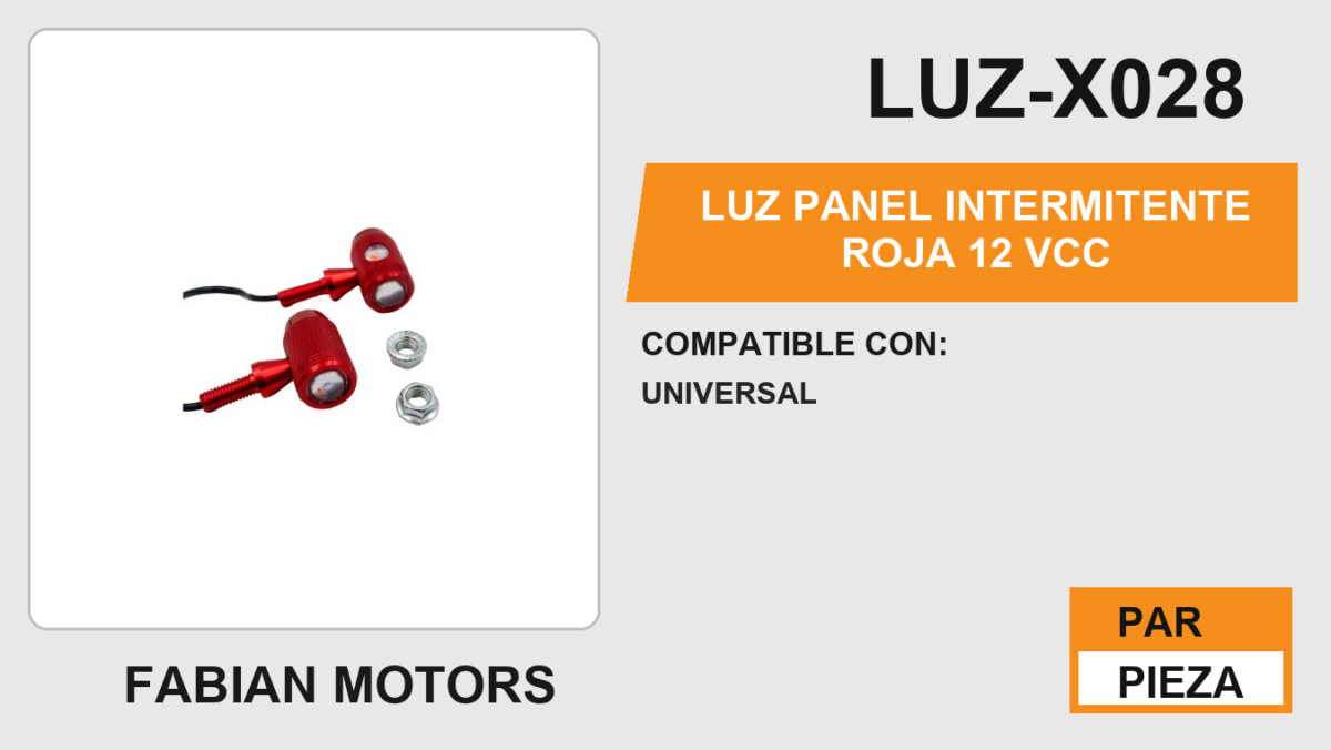 LUZ PANEL INTERMITENTE ROJA 12Vcc