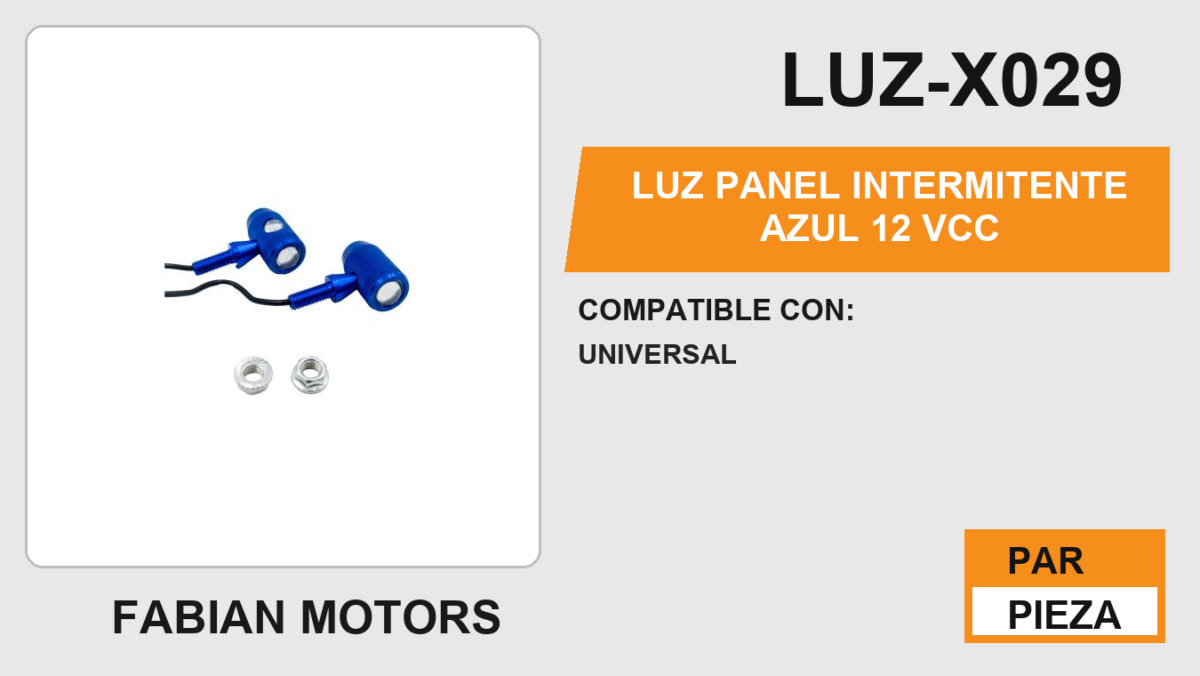 LUZ PANEL INTERMITENTE AZUL 12Vcc