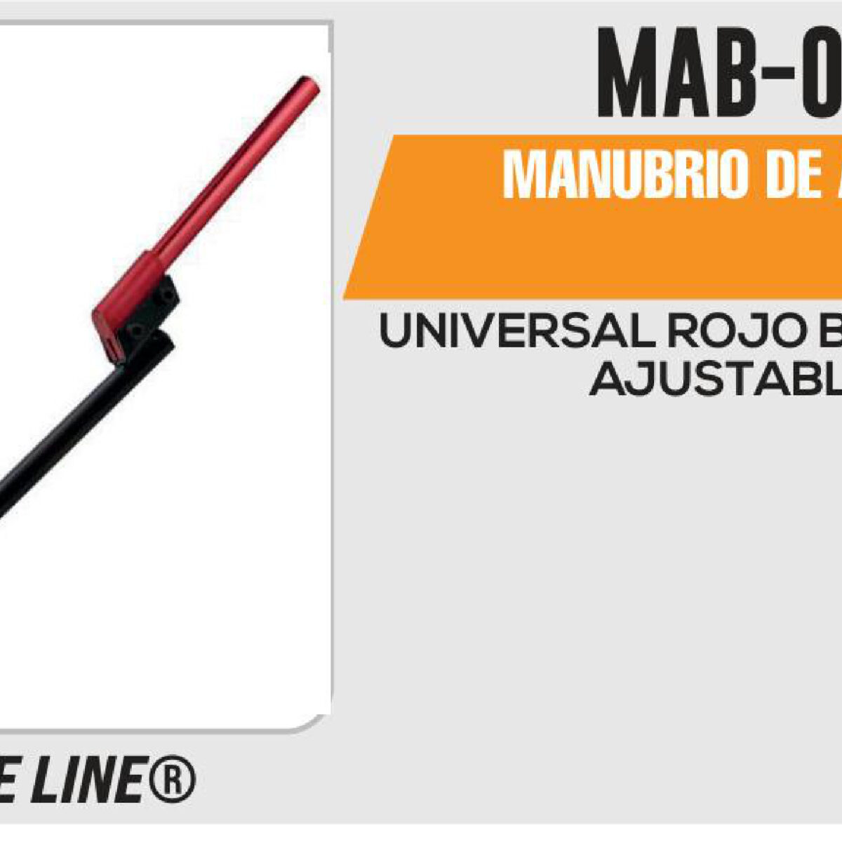 MANUBRIO DE ALUMINO ROJO BASE NEGRA AJUSTABLES
