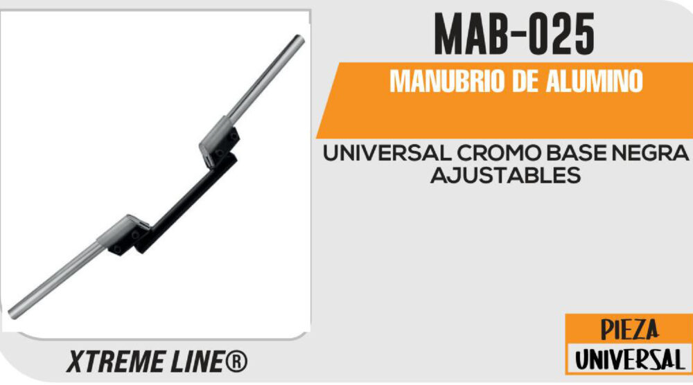MANUBRIO DE ALUMINO CROMO BASE NEGRA AJUSTABLES