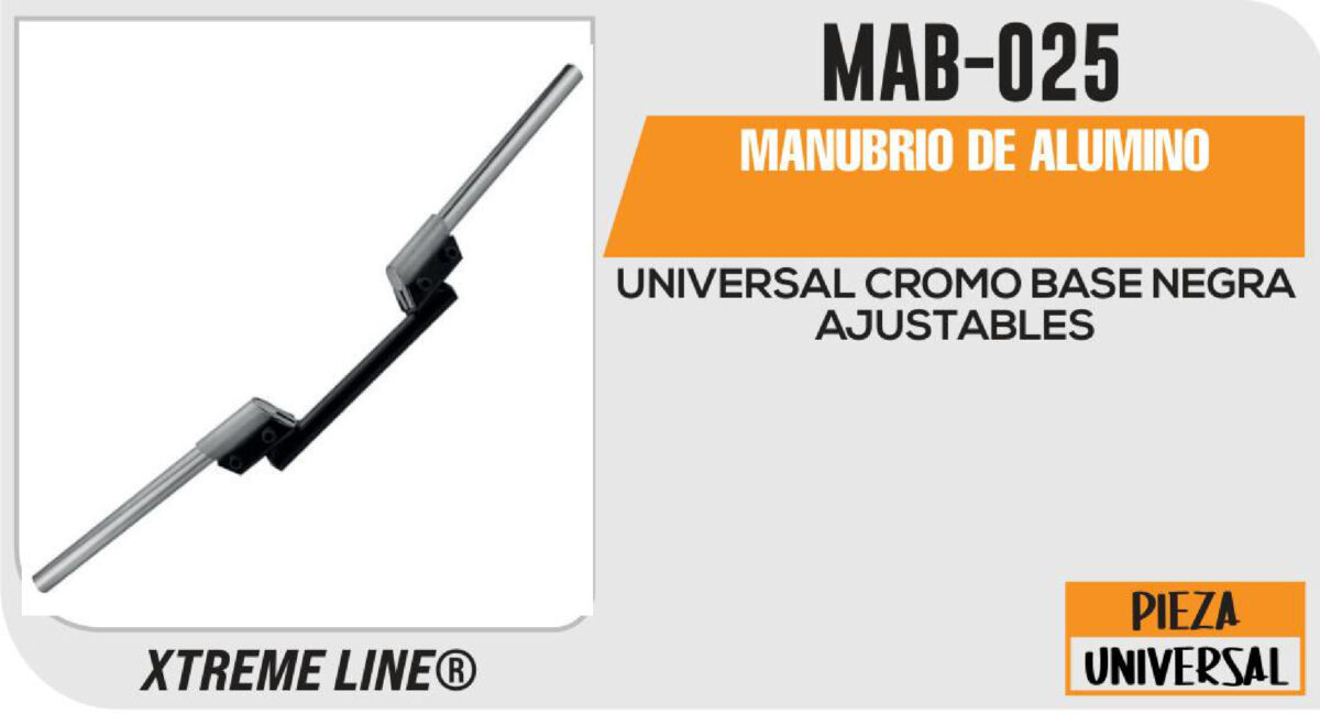 MANUBRIO DE ALUMINO CROMO BASE NEGRA AJUSTABLES