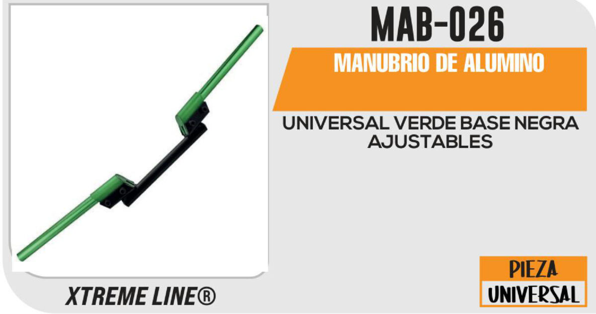 MANUBRIO DE ALUMINO VERDE BASE NEGRA AJUSTABLES