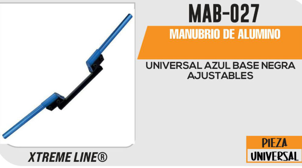 MANUBRIO DE ALUMINO AZUL BASE NEGRA AJUSTABLES