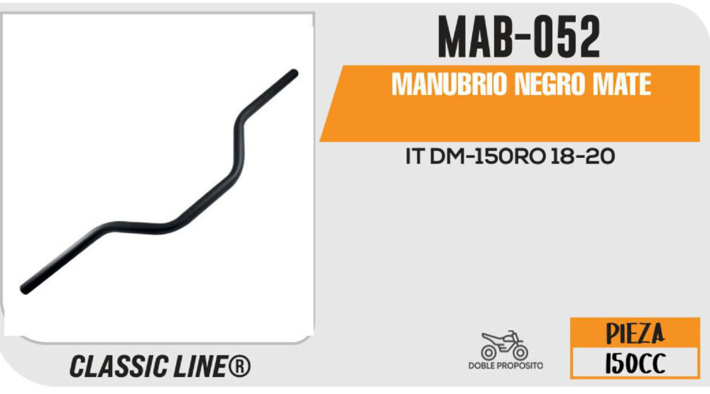 MANUBRIO NEGRO MATE