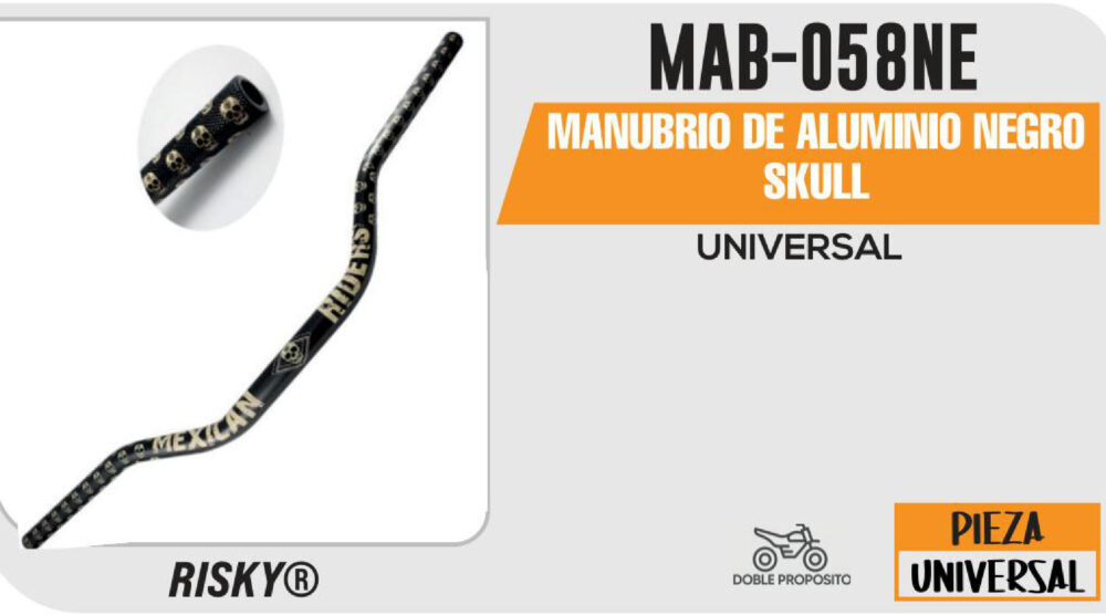 MANUBRIO DE ALUMINIO NEGRO SKULL