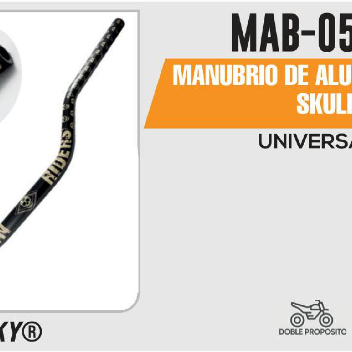 MANUBRIO DE ALUMINIO NEGRO SKULL