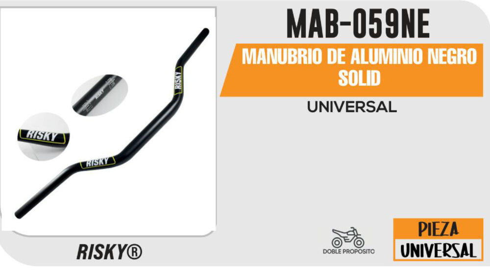 MANUBRIO DE ALUMINIO NEGRO SOLID