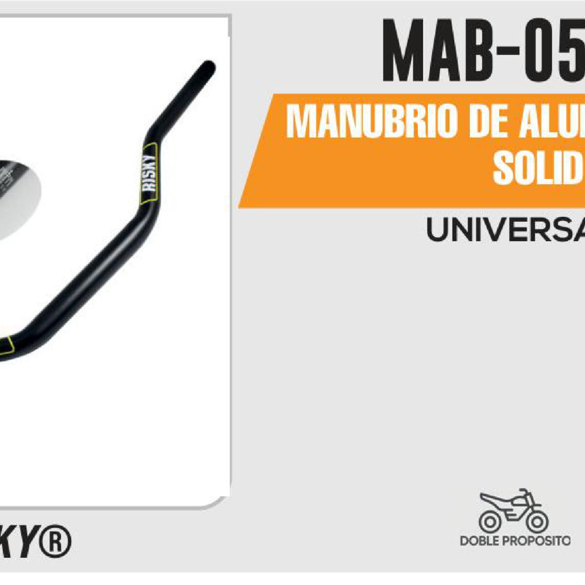 MANUBRIO DE ALUMINIO NEGRO SOLID