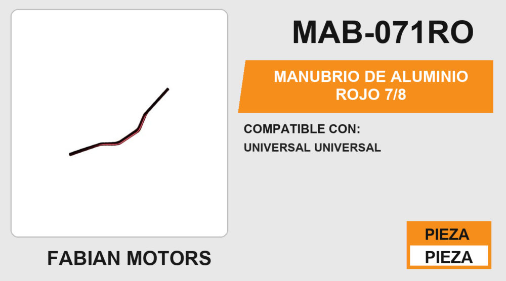 MANUBRIO DE ALUMINIO ROJO 7/8