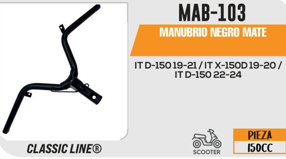 MANUBRIO NEGRO MATE