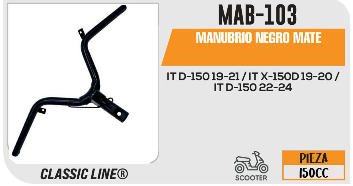 MANUBRIO NEGRO MATE