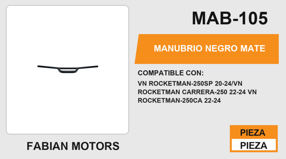 MANUBRIO NEGRO MATE