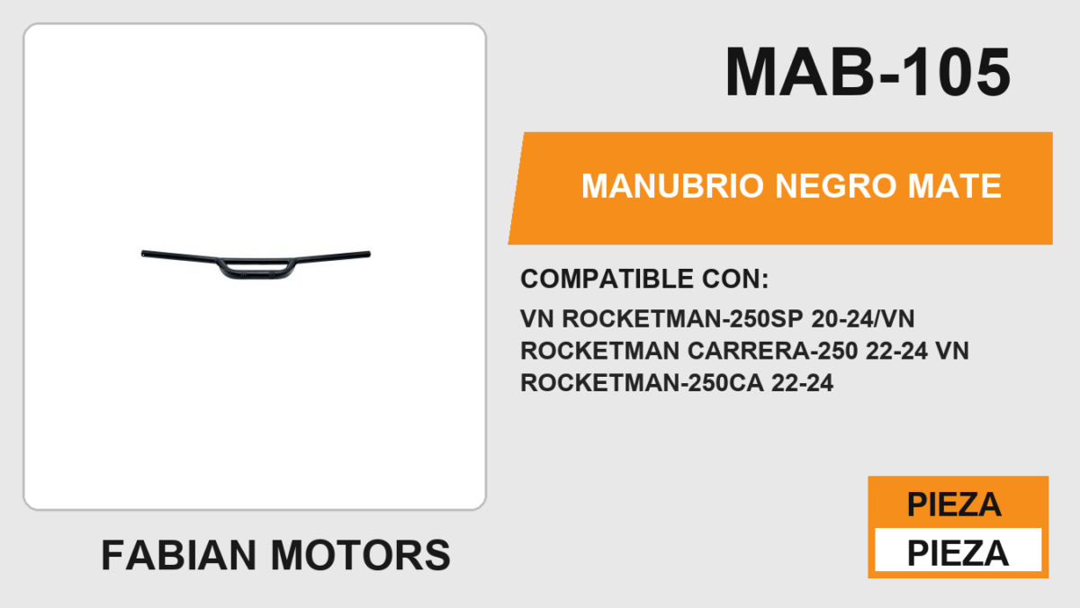 MANUBRIO NEGRO MATE