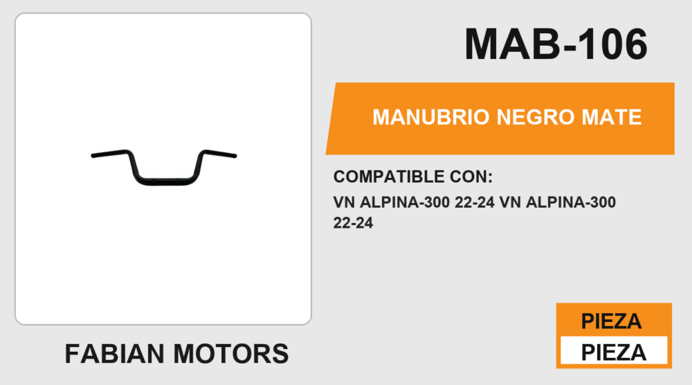 MANUBRIO NEGRO MATE