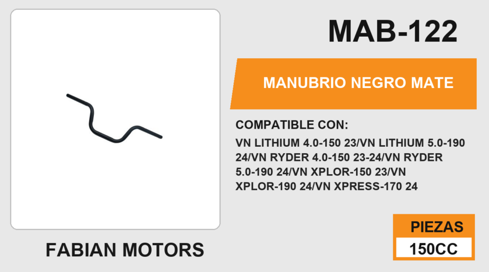 MANUBRIO NEGRO MATE