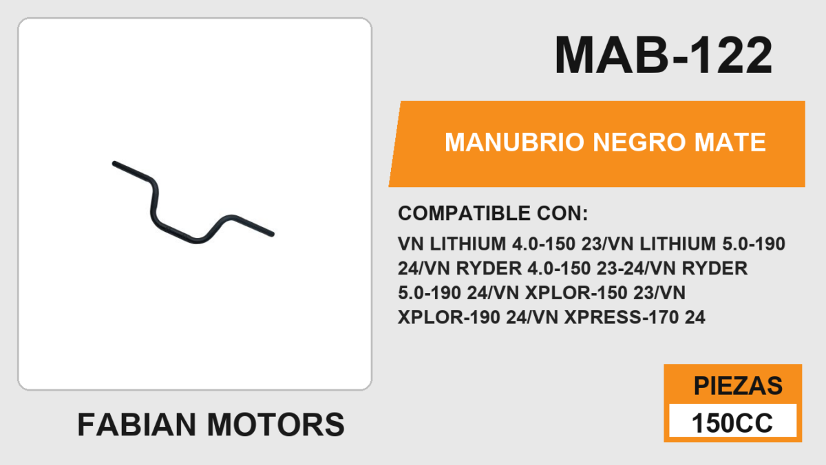 MANUBRIO NEGRO MATE