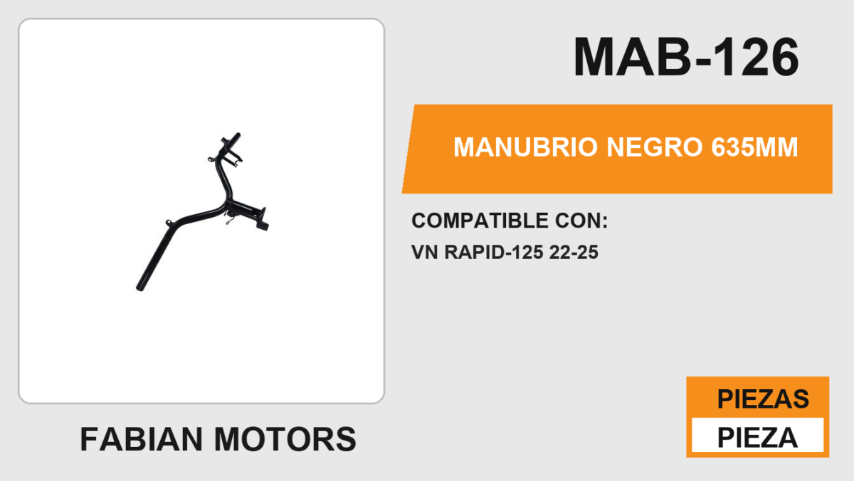 MANUBRIO NEGRO 635mm