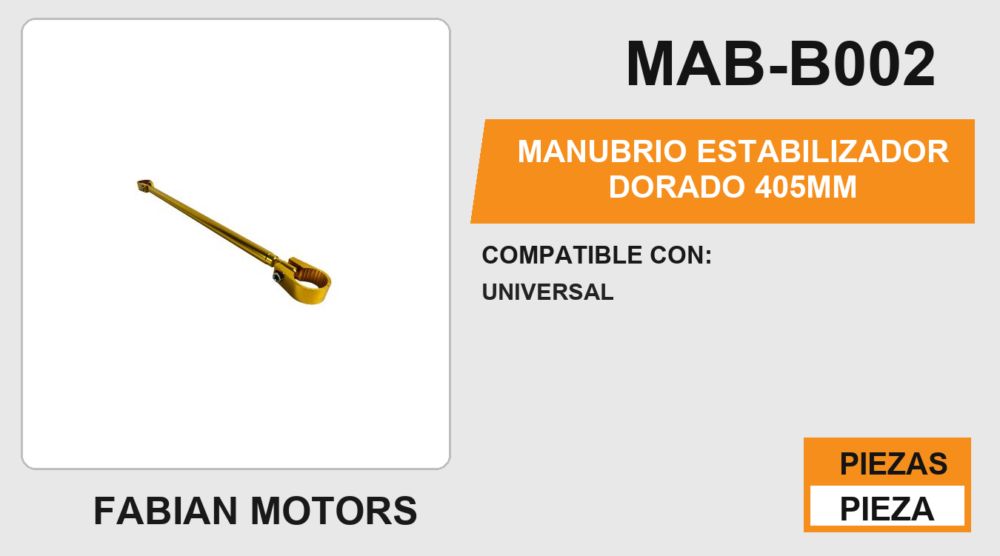 MANUBRIO ESTABILIZADOR DORADO  405MM