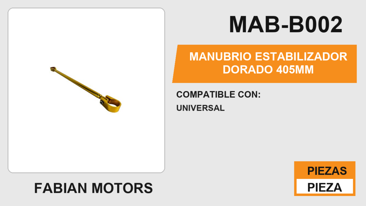 MANUBRIO ESTABILIZADOR DORADO  405MM
