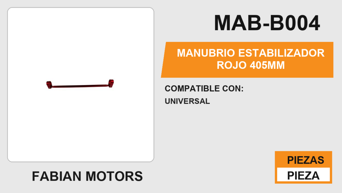 MANUBRIO ESTABILIZADOR ROJO  405MM