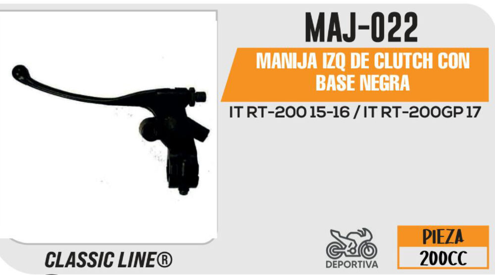 MANIJA IZQUIERDA DE CLUTCH C/BASE NEGRA