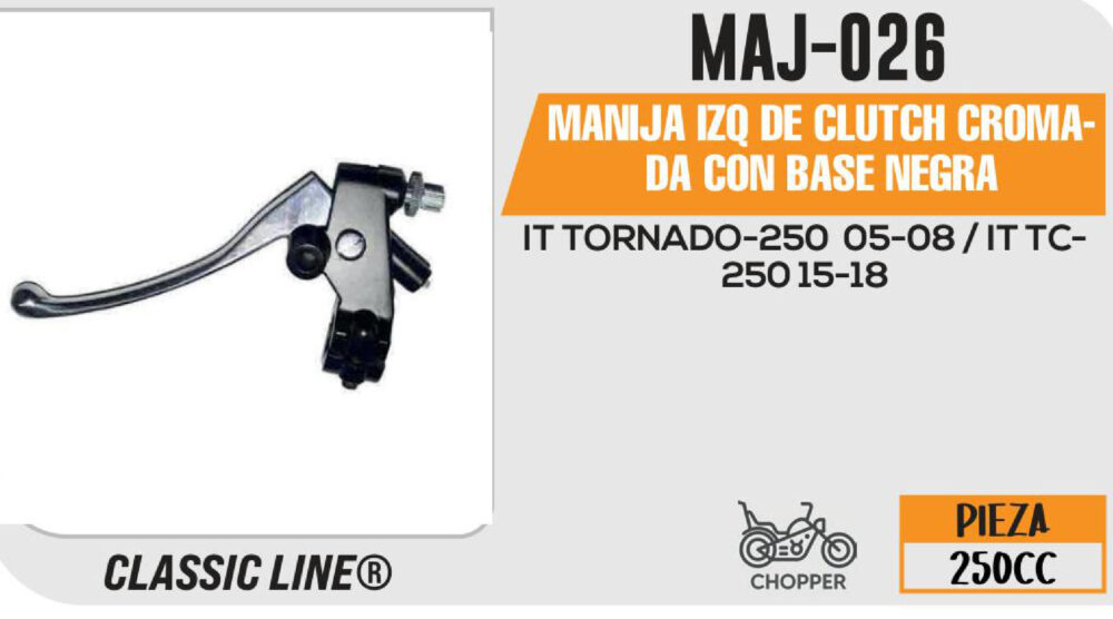 MANIJA IZQUIERDA DE CLUTCH C/BASE NEGRA