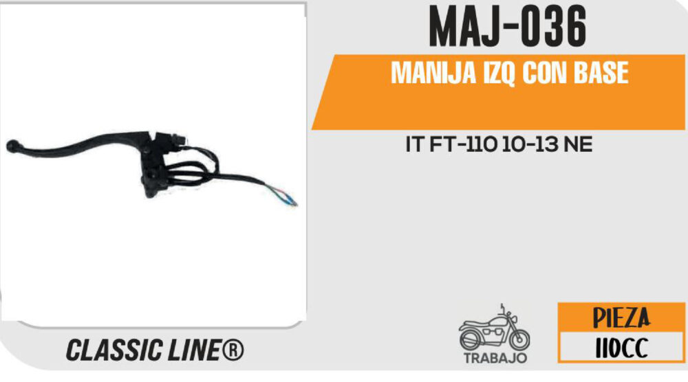 MANIJA IZQUIERDA DE CLUTCH COMPLETA NEGRA