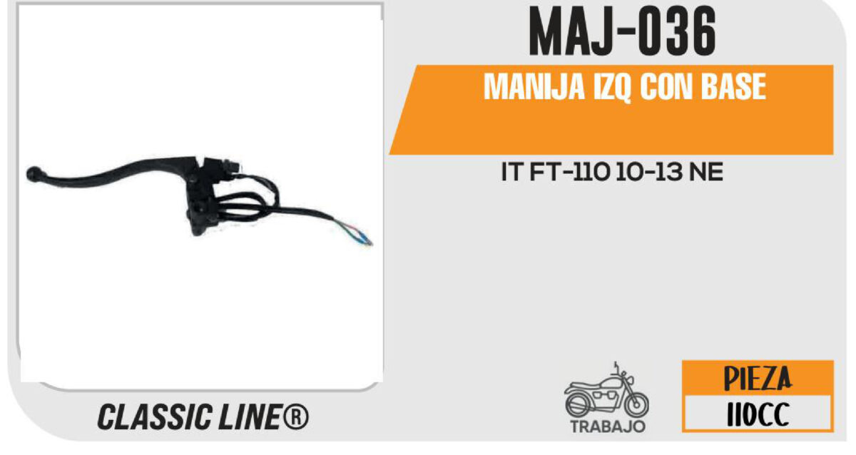 MANIJA IZQUIERDA DE CLUTCH COMPLETA NEGRA
