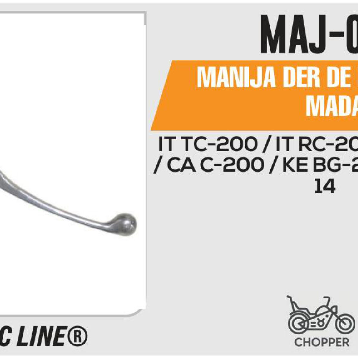 MANIJA DERECHA DE FRENO CROMADA