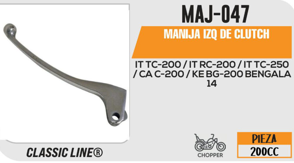 MANIJA IZQUIERDA DE CLUTCH CROMADA