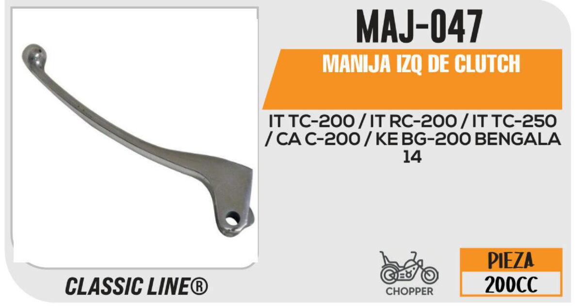 MANIJA IZQUIERDA DE CLUTCH CROMADA
