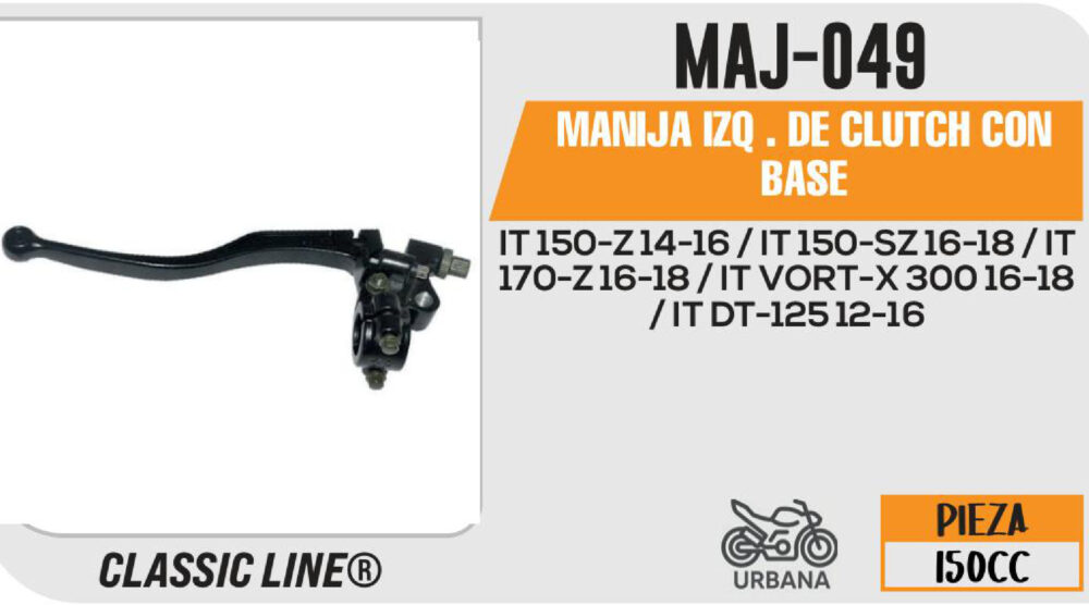 MANIJA IZQUIERDA DE CLUTCH C/BASE NEGRA