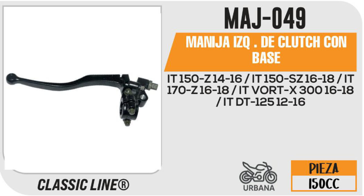 MANIJA IZQUIERDA DE CLUTCH C/BASE NEGRA