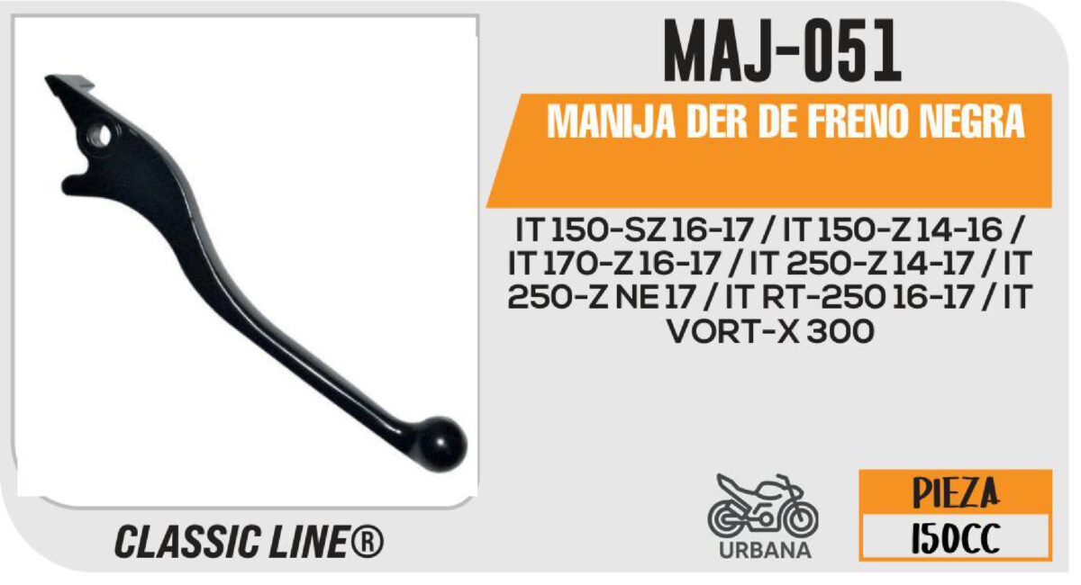 MANIJA DERECHA DE FRENO NEGRA