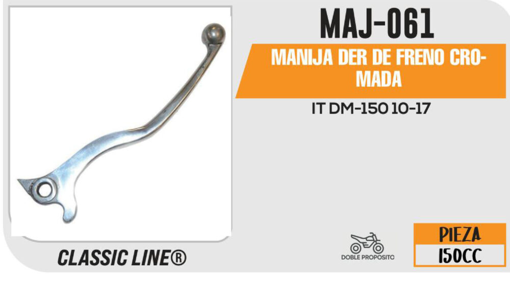 MANIJA DERECHA DE FRENO CROMADA
