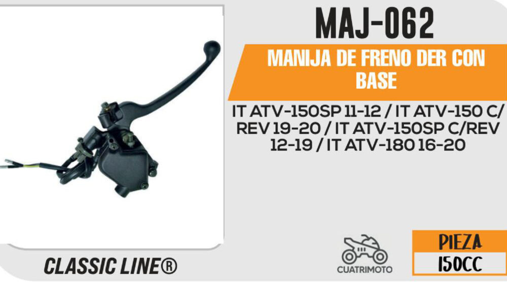 MANIJA DERECHA DE FRENO COMPLETA NEGRA