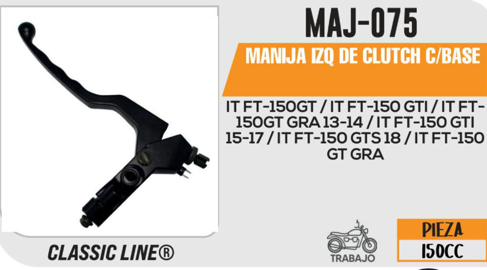 MANIJA IZQUIERDA DE CLUTCH C/BASE NEGRA
