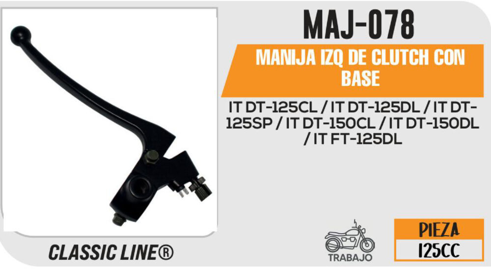 MANIJA IZQUIERDA DE CLUTCH C/BASE NEGRA