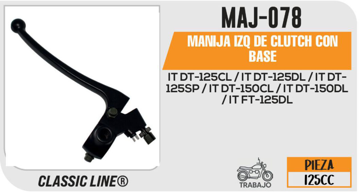 MANIJA IZQUIERDA DE CLUTCH C/BASE NEGRA