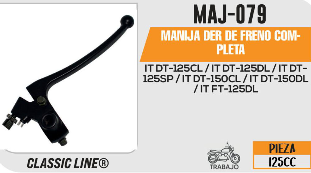 MANIJA DERECHA DE FRENO C/BASE NEGRA