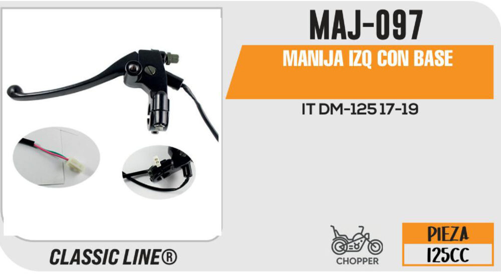 MANIJA IZQUIERDA DE CLUTCH COMPLETA NEGRA