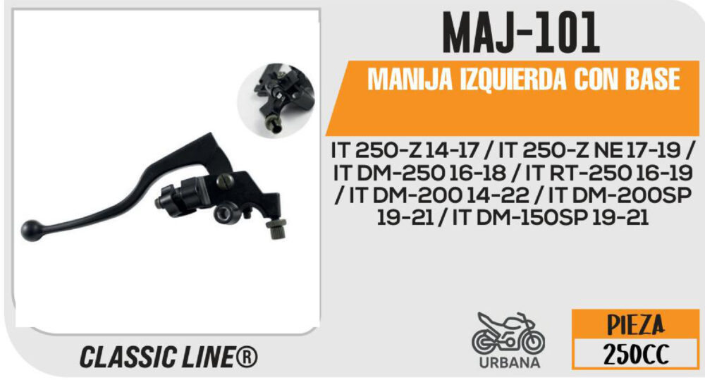 MANIJA IZQUIERDA DE CLUTCH C/BASE NEGRA