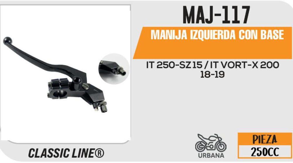 MANIJA IZQUIERDA DE CLUTCH C/BASE NEGRA