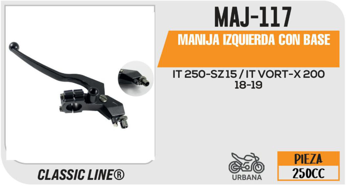 MANIJA IZQUIERDA DE CLUTCH C/BASE NEGRA