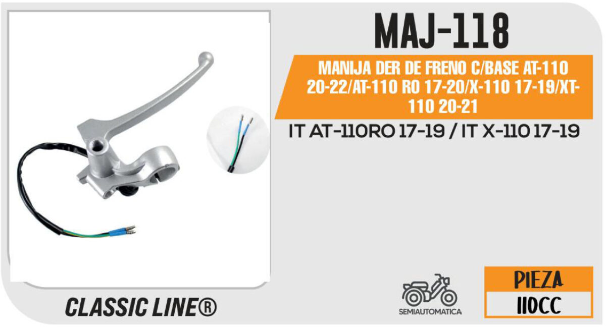 MANIJA DERECHA DE FRENO C/BASE