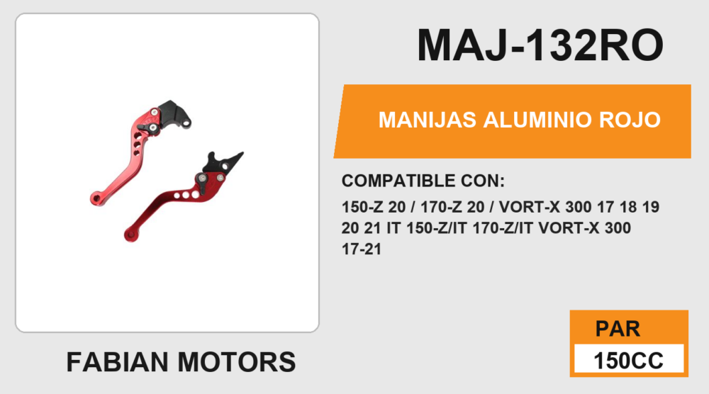 MANIJAS ALUMINIO ROJO