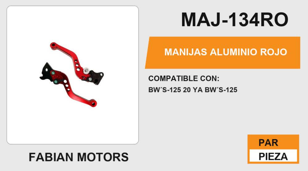 MANIJAS ALUMINIO ROJO