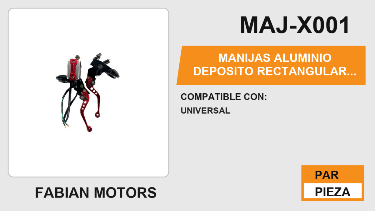 MANIJAS ALUMINIO DEPOSITO RECTANGULAR ROJO
