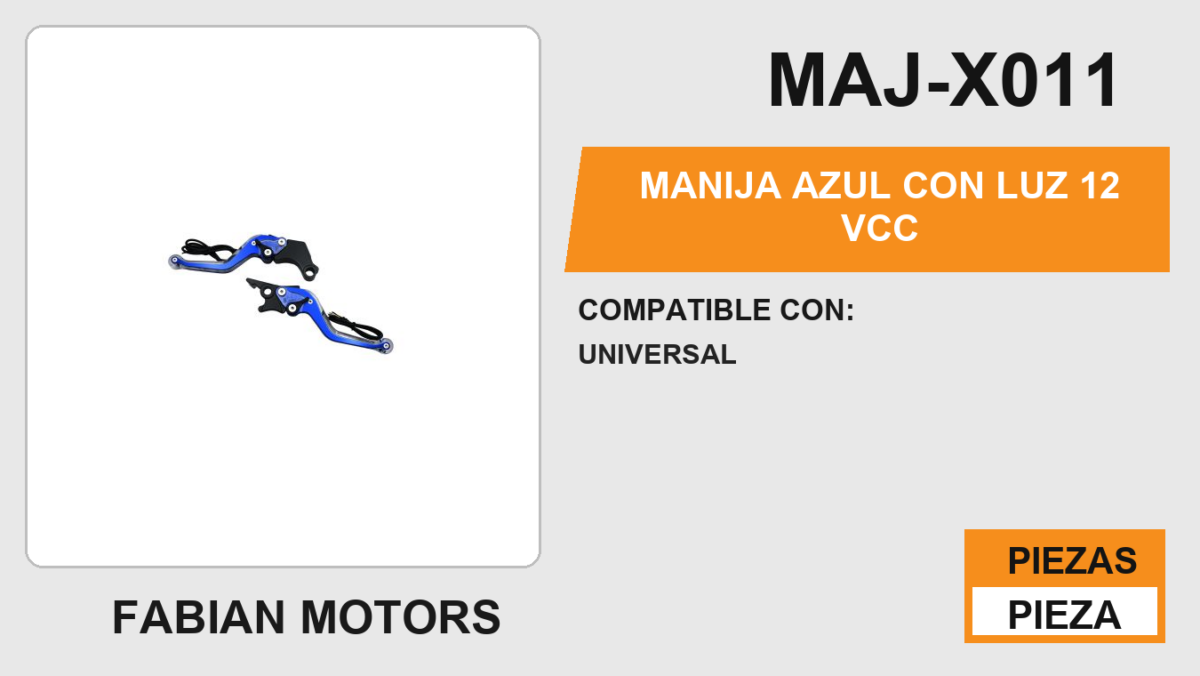 MANIJA AZUL CON LUZ 12 Vcc