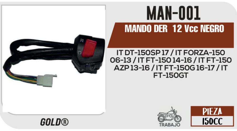 MANDO DERECHO 12Vcc
